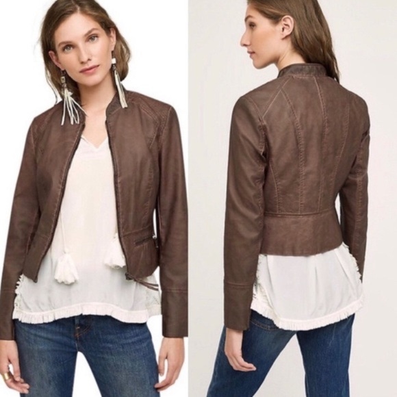 Anthropologie Jackets & Blazers - Anthro HEI HEI Dara Vegan Leather Moto Jacket XS